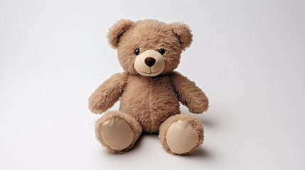 Teddy bear isolated on white background. 3D rendering and illustration.