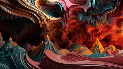 Fototapeta na wymiar AI generated illustration of a vibrant and swirling array of colors, creating a stimulating display