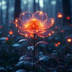 Glowing Flower in the Dark: A Magical Nighttime Experience Generative AI