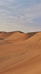 Fototapeta na wymiar Scenic view of sand dunes in the desert. Huacachina, Peru.