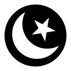 Star and Crescent icon vector image. Can be used for Islamic New Year.