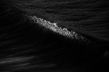 Breathtaking view of a powerful ocean wave in a stunning monochrome color