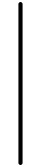 Divider. Straight black vertical line with rounded edges. Isolated on a white background.