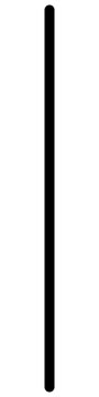 Divider. Straight black vertical line with rounded edges. Isolated on a white background.