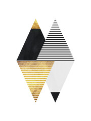 Illustration of interlocking triangles against a crisp white background