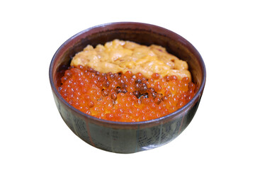 Sea urchin and salmon eggs.
