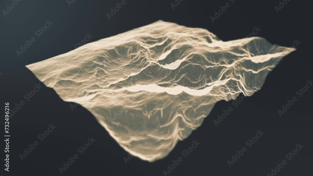 Leinwandbilder Futuristic Holographic Terrain environment, geomorphology, topography loop motion graphic user interface head up display screen background