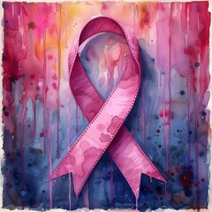 Pink Ribbon Art: A Breast Cancer Awareness Painting Generative AI