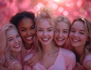 Girls' Night In: A Pink Celebration of Friendship and Self-Love Generative AI