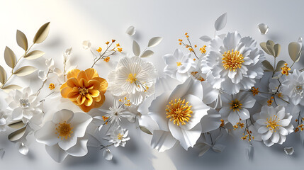 beautiful flowers on a white  background