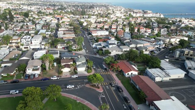Aerial view of San Clemente, California on a sunny day