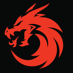 Vector of a Dragon Logo on a black background