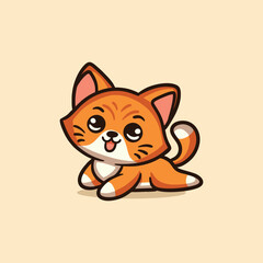 Cat Cute Animal Vector Mascot Cartoon Design illustration