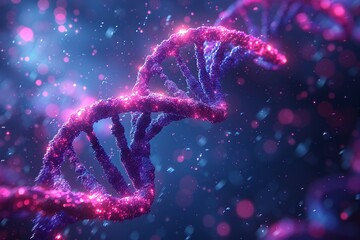 Purple DNA: A Glowing Genetic Journey Through Time Generative AI