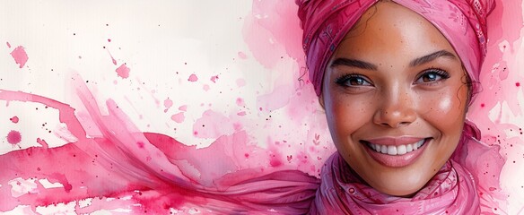 Pink Hijabista Smiling for the Camera Generative AI