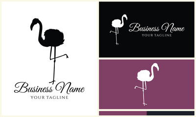 silhouette stork vector logo template