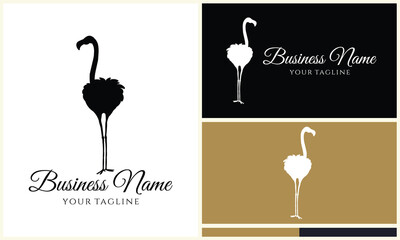 silhouette stork vector logo template