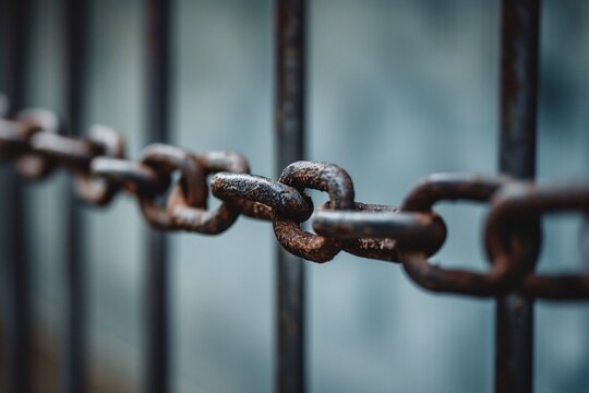 a chain link on a fence