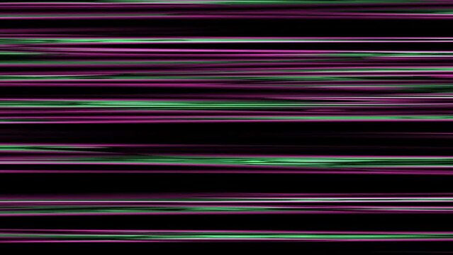 Neon violet green inspired horizontal futuristic digital tech abstract system VHS static retro vintage error effect. Glitch television noise flickering texture.