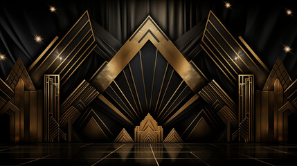 Art Deco Majesty: Starlit Elegance