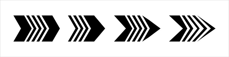 Black Arrow Flat Design. Arrow set collection. Arrow style for web design.