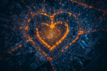  The love heart seen from above, place that forms a heart, valentine's day wedding, celebration of love between the couple © franck
