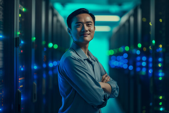 Asian IT Professional in Data Center