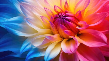 Fototapeta na wymiar Macro photography of vibrant color dahlia flower as a creative abstract background