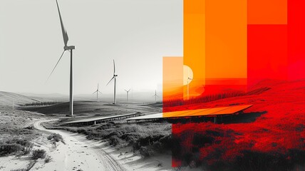 Dawn of Renewable Energy Art Collage

