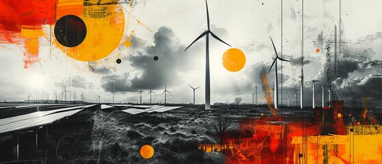 Dawn of Renewable Energy Art Collage

