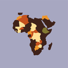 vector flat africa map illustration