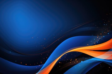 Abstract background with blue and orange wavy lines.  - obrazy, fototapety, plakaty
