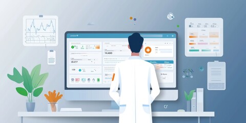 Displaying a digital dashboard monitoring patient service quality metrics