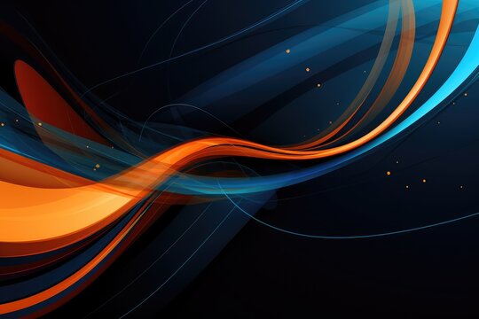 Abstract background with blue and orange wavy lines. 