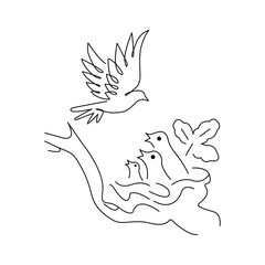 Continuous  Bird one single single line art drawing 