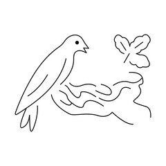 Continuous  Bird one single single line art drawing 