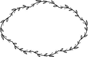 Flower wreath leaf floral border Vintage frame vector Horizontal Frame Rectangle Frame picture frames Branch laurel botanical silhouette black retro badge elements decoration