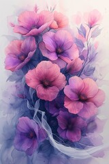 Purple Petals: A Monthly Celebration of Flower Power Generative AI - obrazy, fototapety, plakaty
