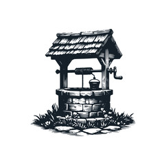 The old well illustration. Vector illustration