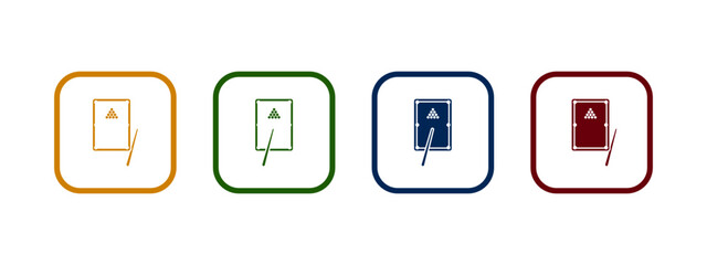 pool table icon vector illustration. billiard table in different color design concept.