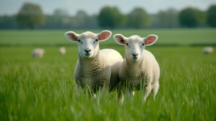 Obraz premium two lamp in a field