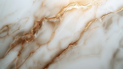 A marble slab with a elegant white and gold fleck, like a pearl. The marble texture is smooth and lustrous, creating a sense of luxury and sophistication. 