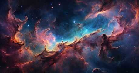Cosmic space and stars, color cosmic abstract background, science fiction wallpaper.