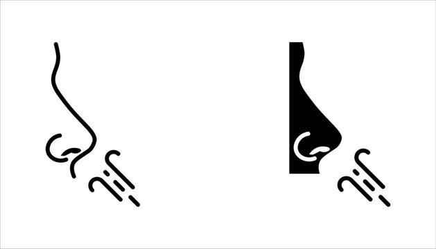 Breathing icon set. Breath difficulties sign. Respiration problems symbol. vector illustration on white background