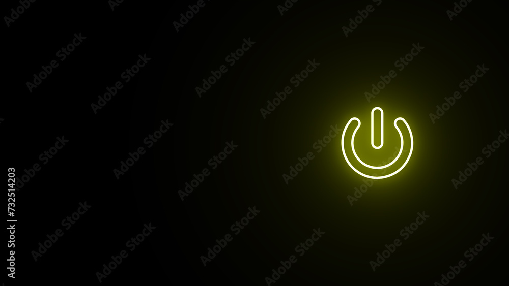Aufkleber glowing power button icon. neon on off switching buttons.