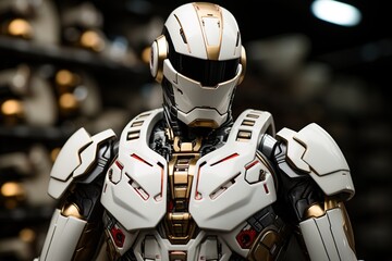 A white robotic figure showcases the clean lines and minimalist aesthetic of futuristic design, hinting at the evolution of robotics