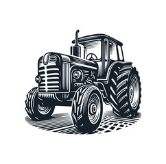 Vintage tractor. Vector illustration