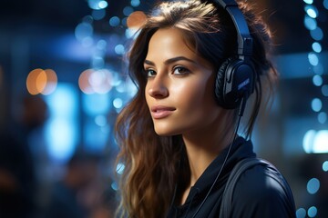 Focused and dedicated, a diligent female call center agent embodies professionalism as she tackles customer concerns with unwavering attention and expertise