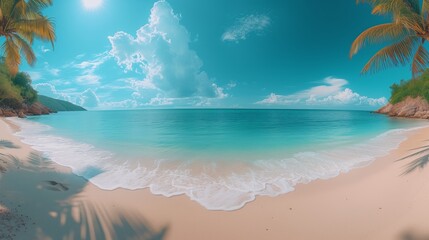 beach with palm trees