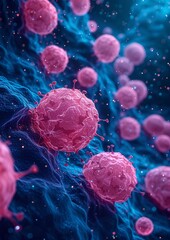 Pink Cellular Life: A Celebration of Women's Health and Breast Cancer Awareness Generative AI